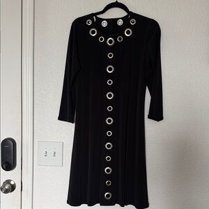 Eva Varro Black Dress with Silver Eyelets